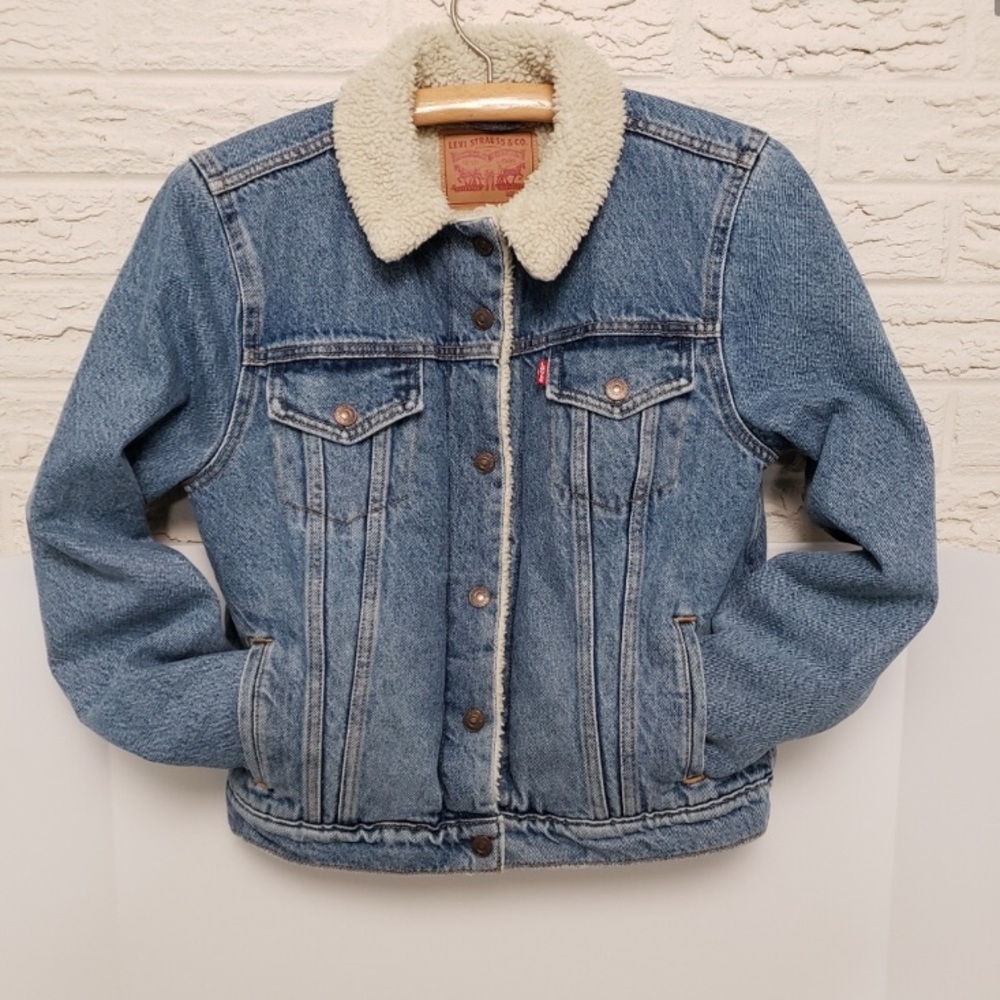 Levi Sherpa lined denim jacket -M-